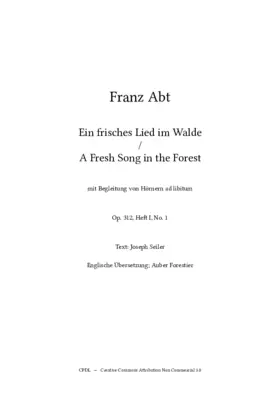 Ein frisches Lied im Walde, Op. 312, No. 1