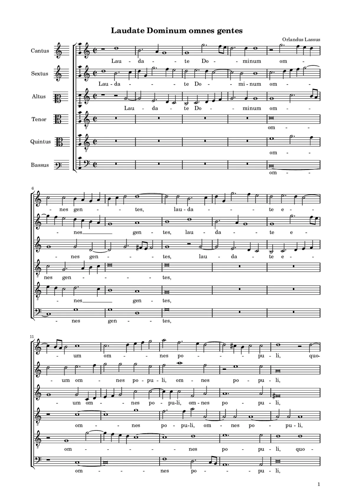 Laudate Dominum omnes gentes a 6 - Page 1