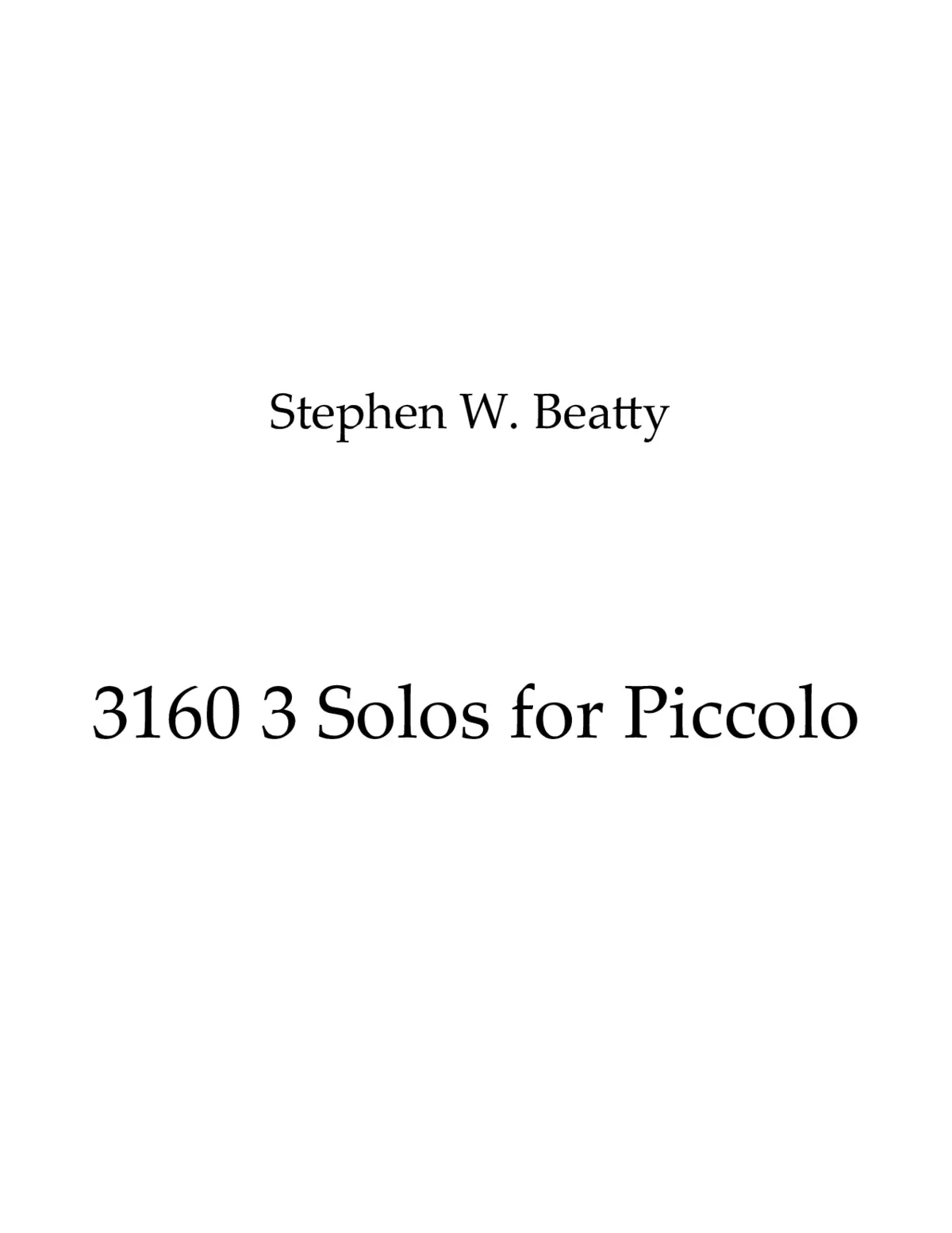 3 Solos for Piccolo - Page 1
