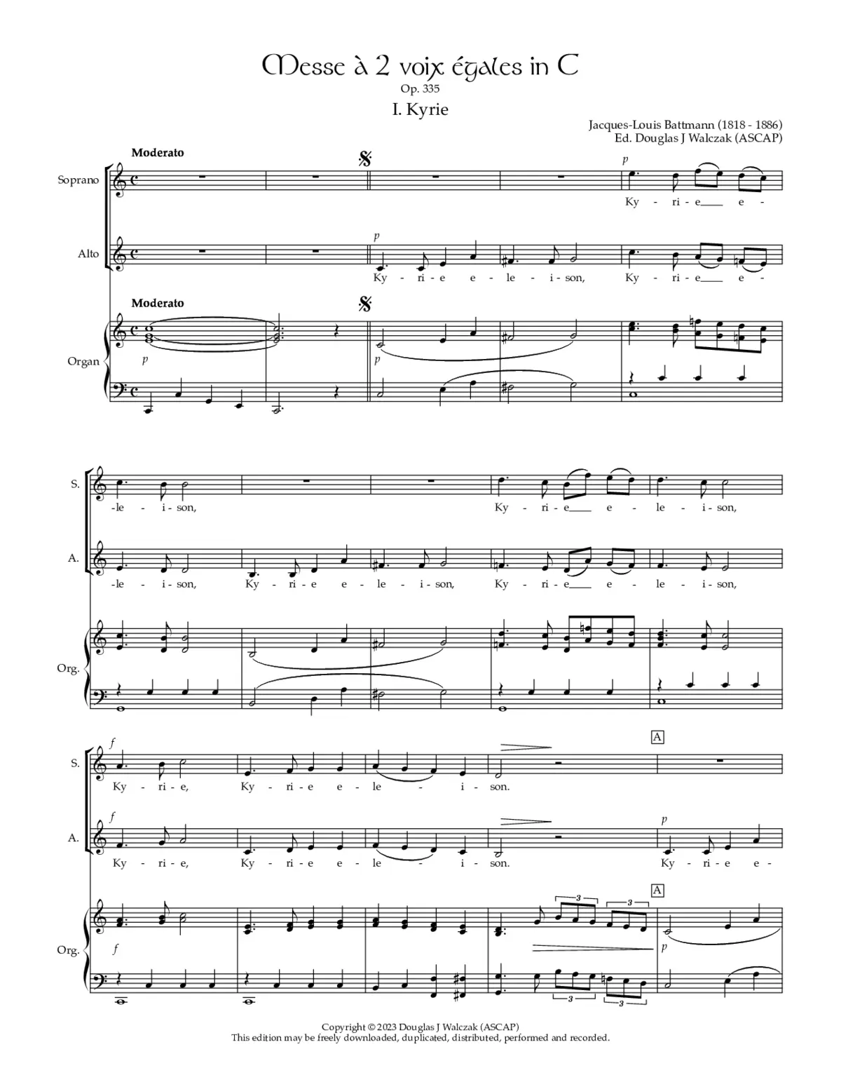 Messe à 2 voix égales in C op. 335 - Page 1