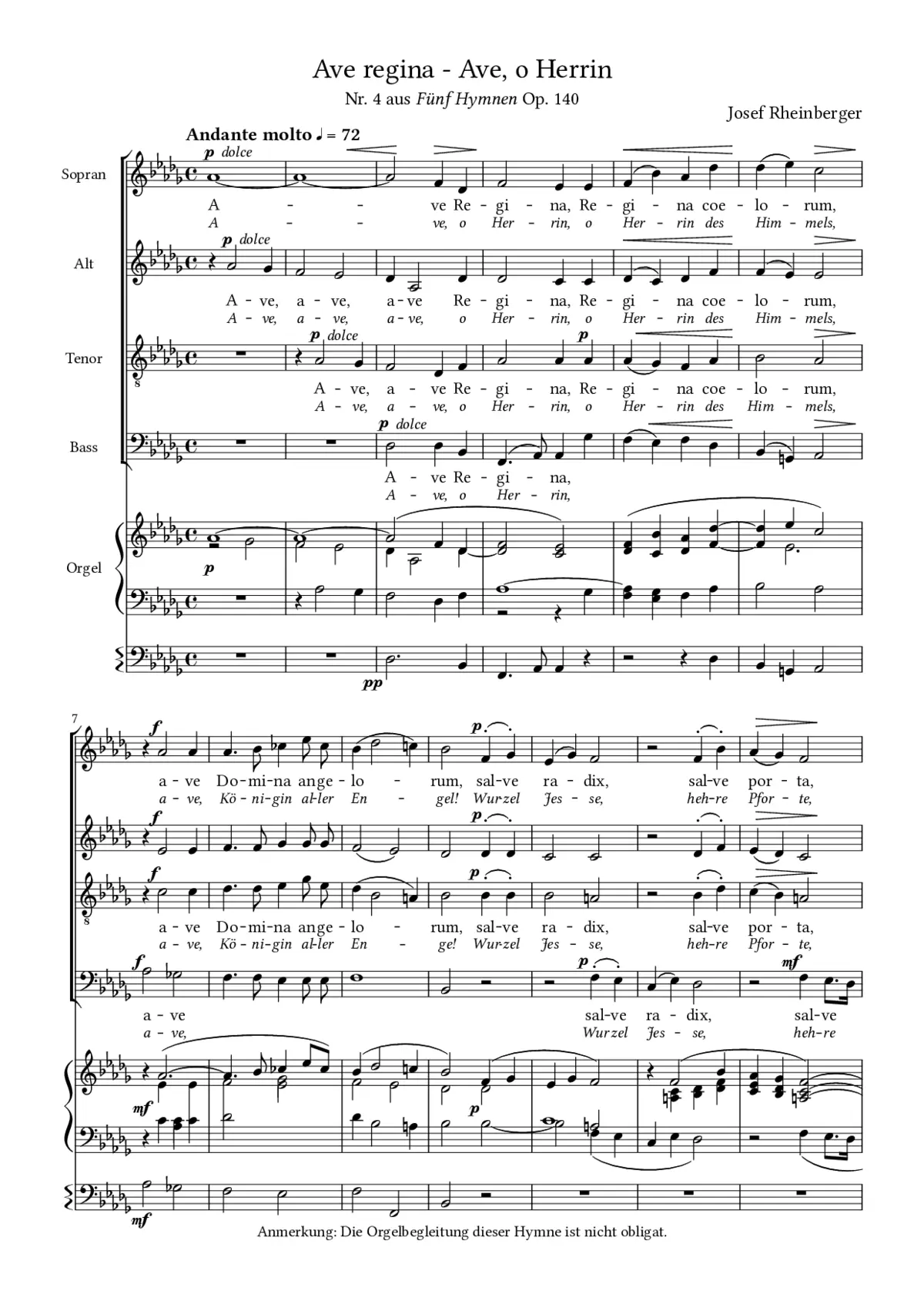 Ave Regina, op. 140 Nr. 4 - Page 1