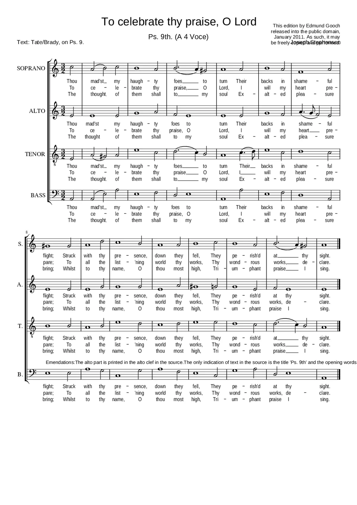 To celebrate thy praise O Lord - Page 1