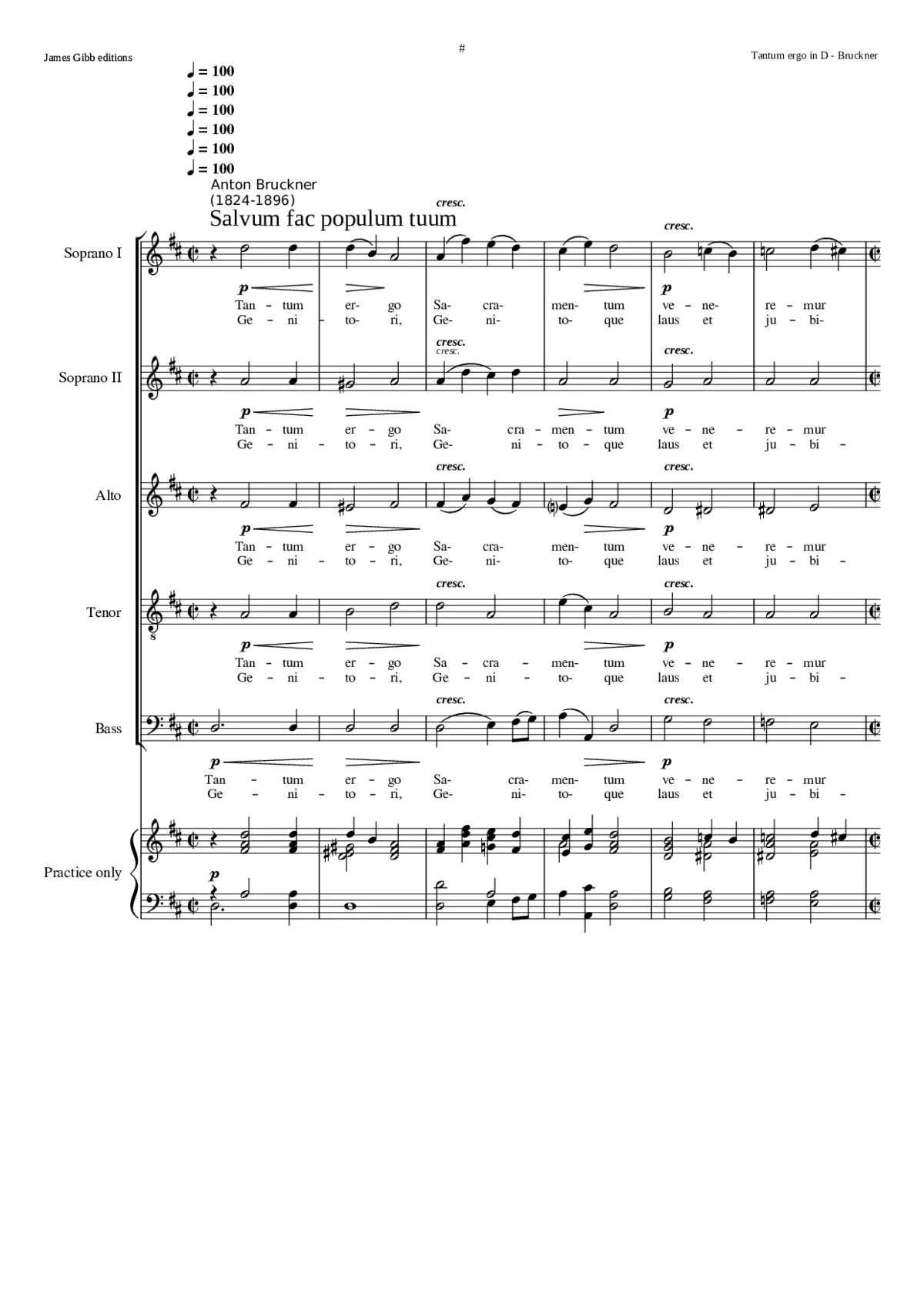 Tantum ergo in D Major WAB 42 - Page 1
