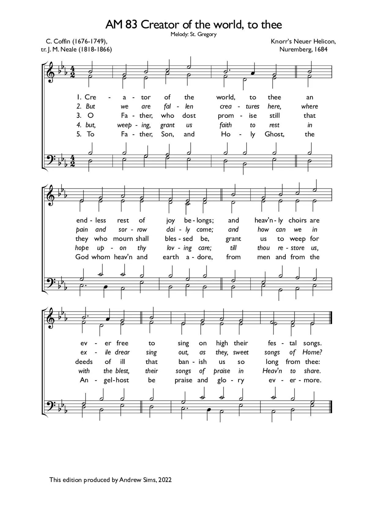 Creator of the world, to thee - Page 1