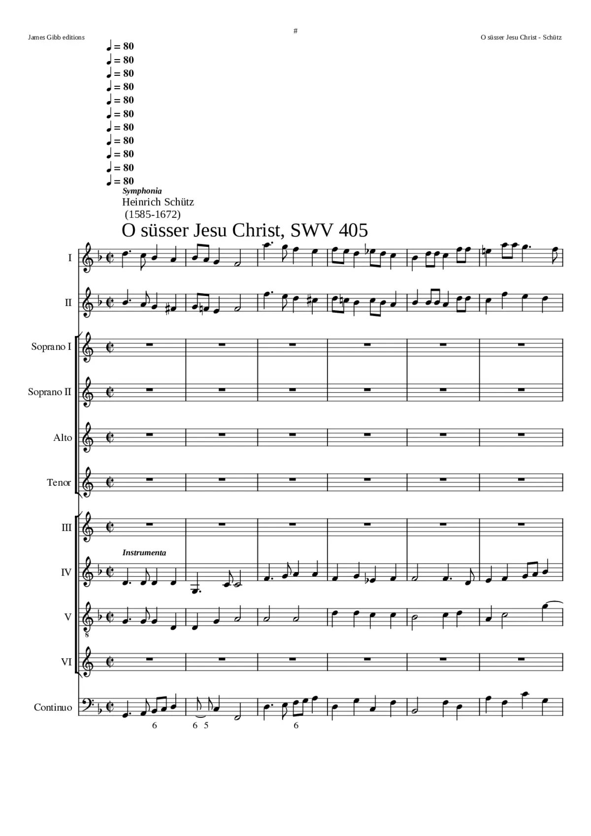 O süsser Jesu Christ SWV 405 - Page 1