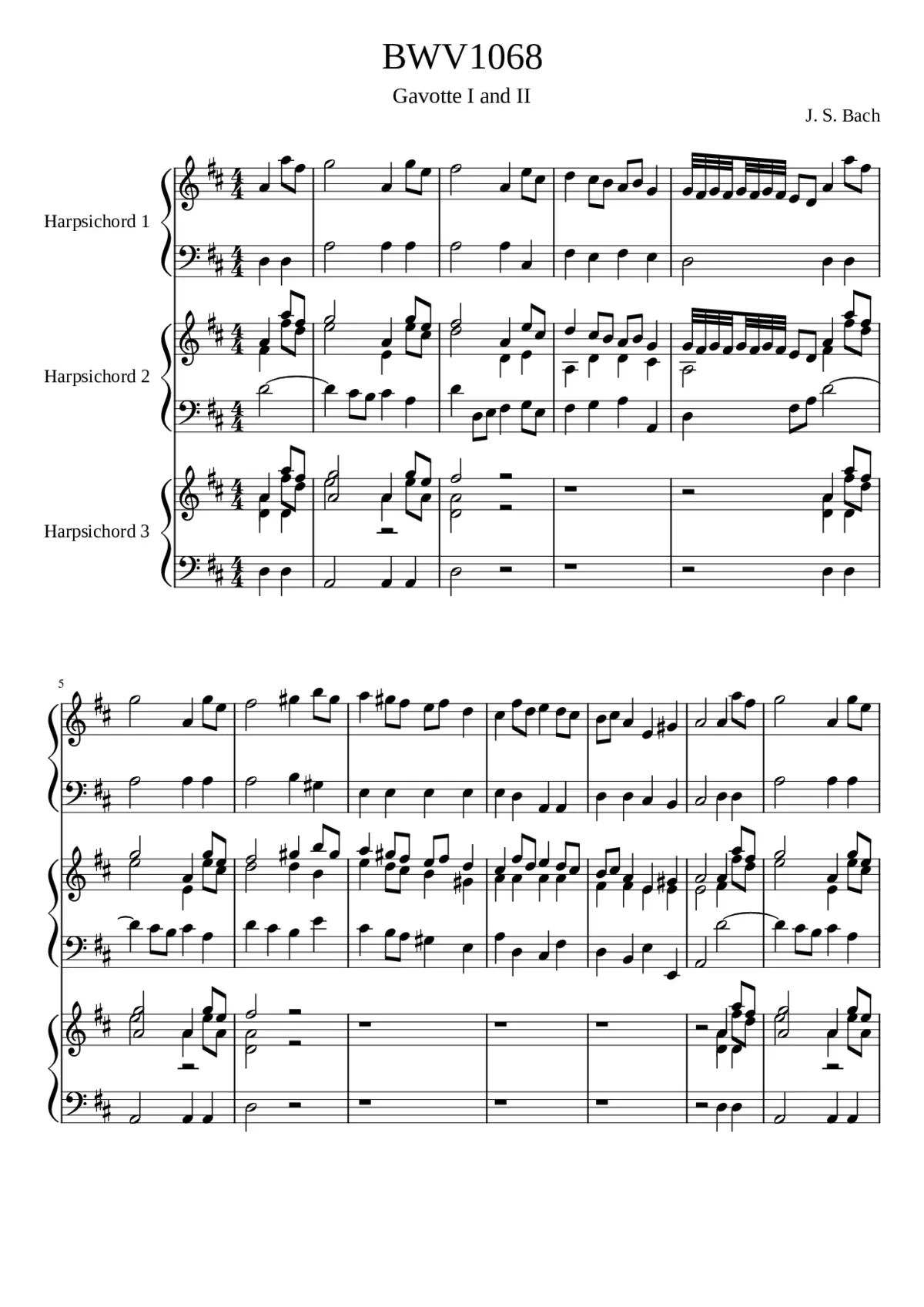 Orchestral Suite No.3 in D major BWV 1068 - Page 1