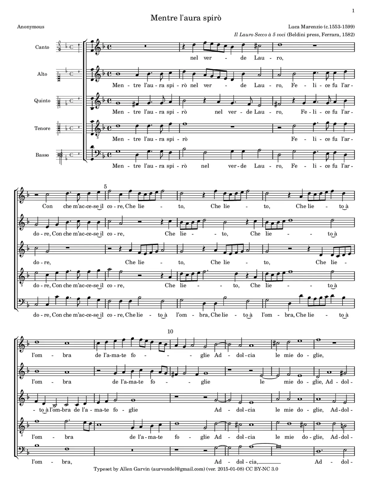 Mentre l'aura spirò - Page 1