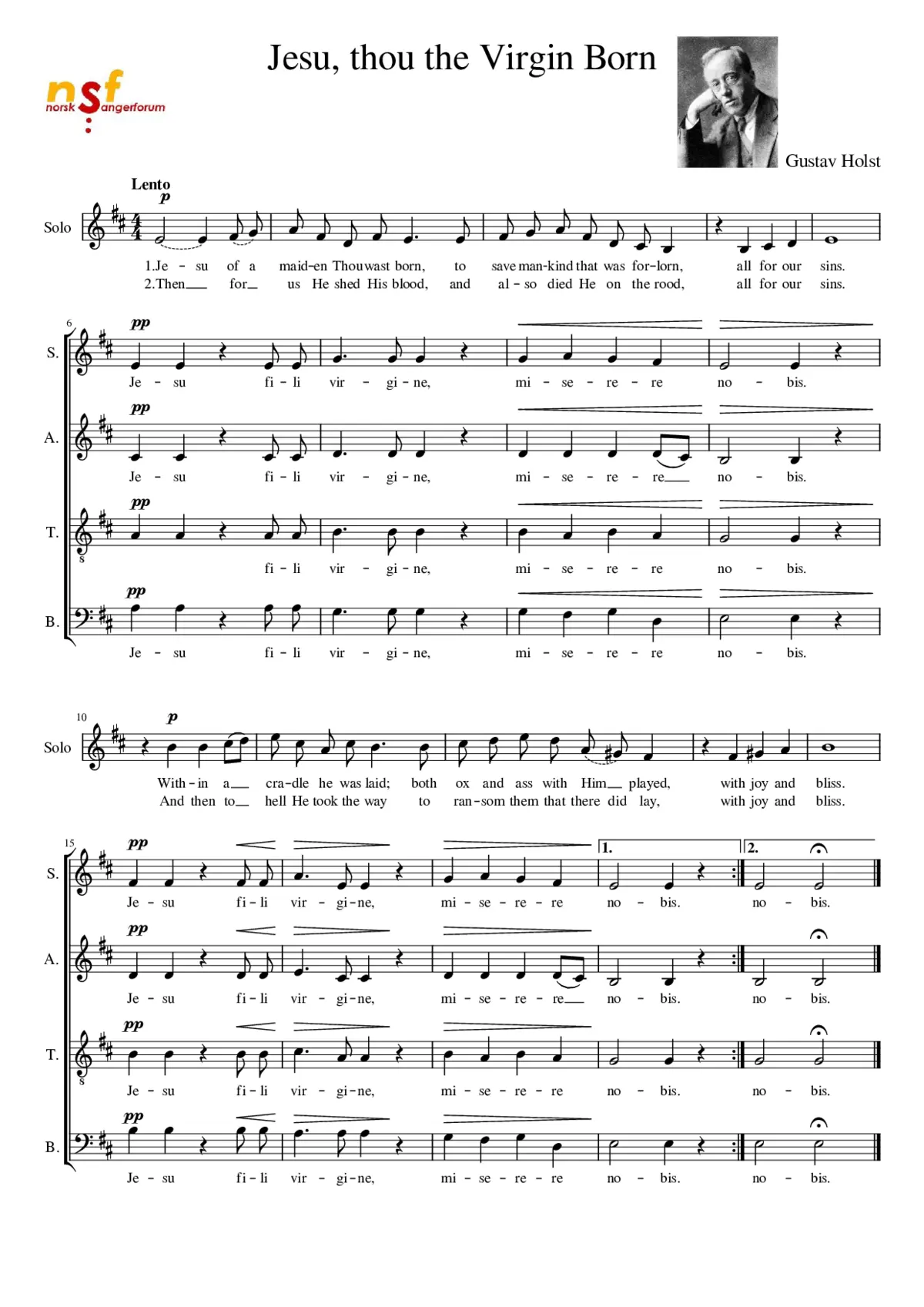 Jesu thou the virgin born - Page 1