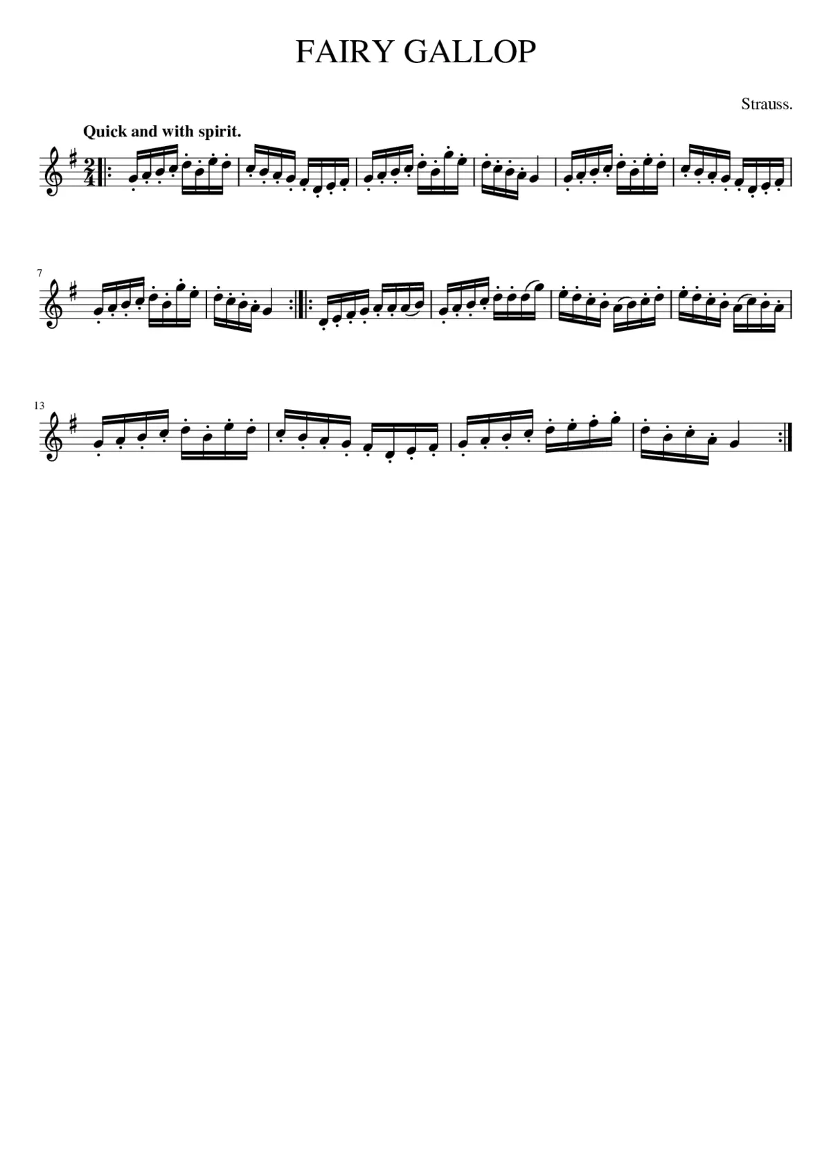 Strauss - FAIRY GALLOP - Page 1