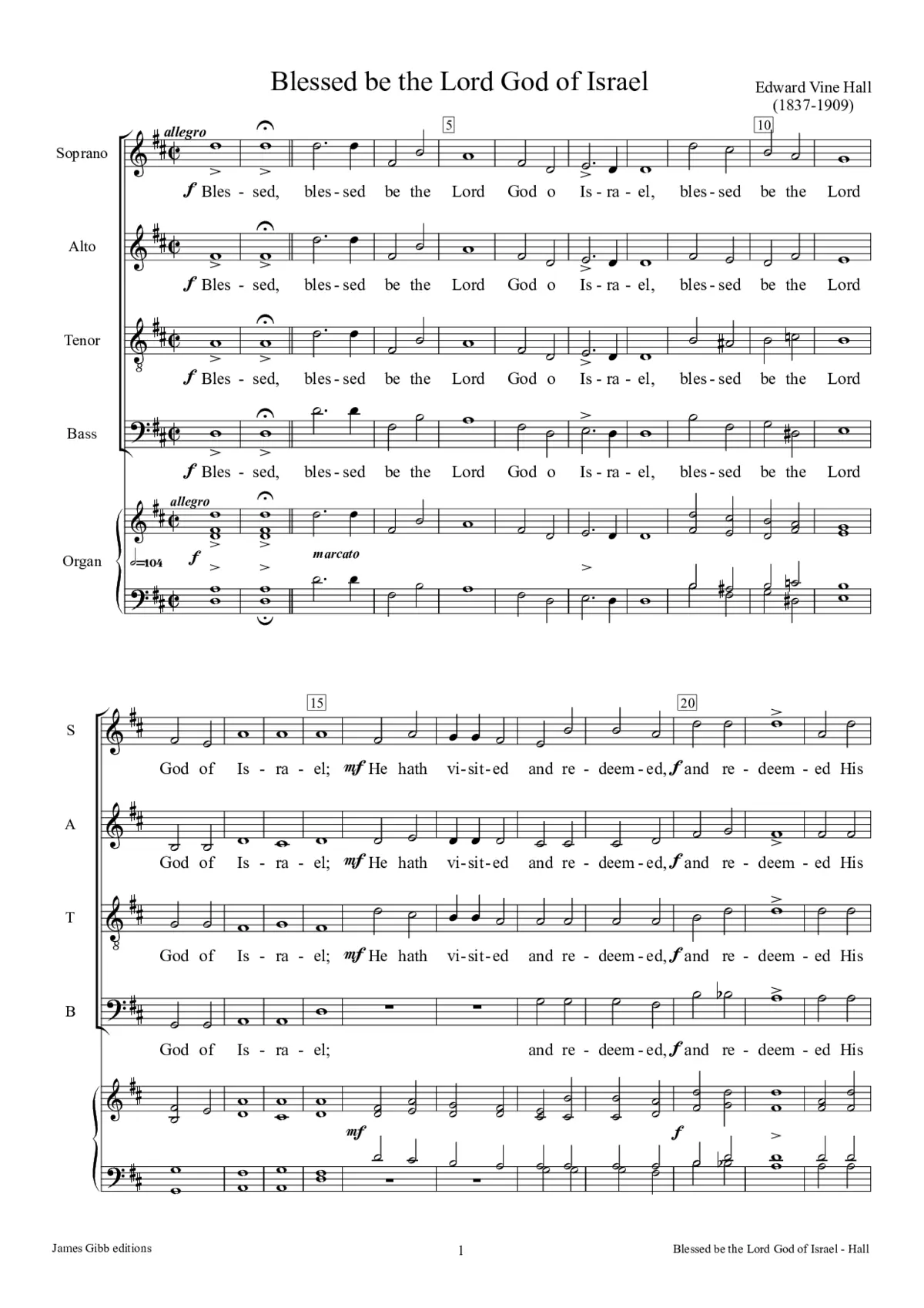 Blessed be the Lord God of Israel - Page 1