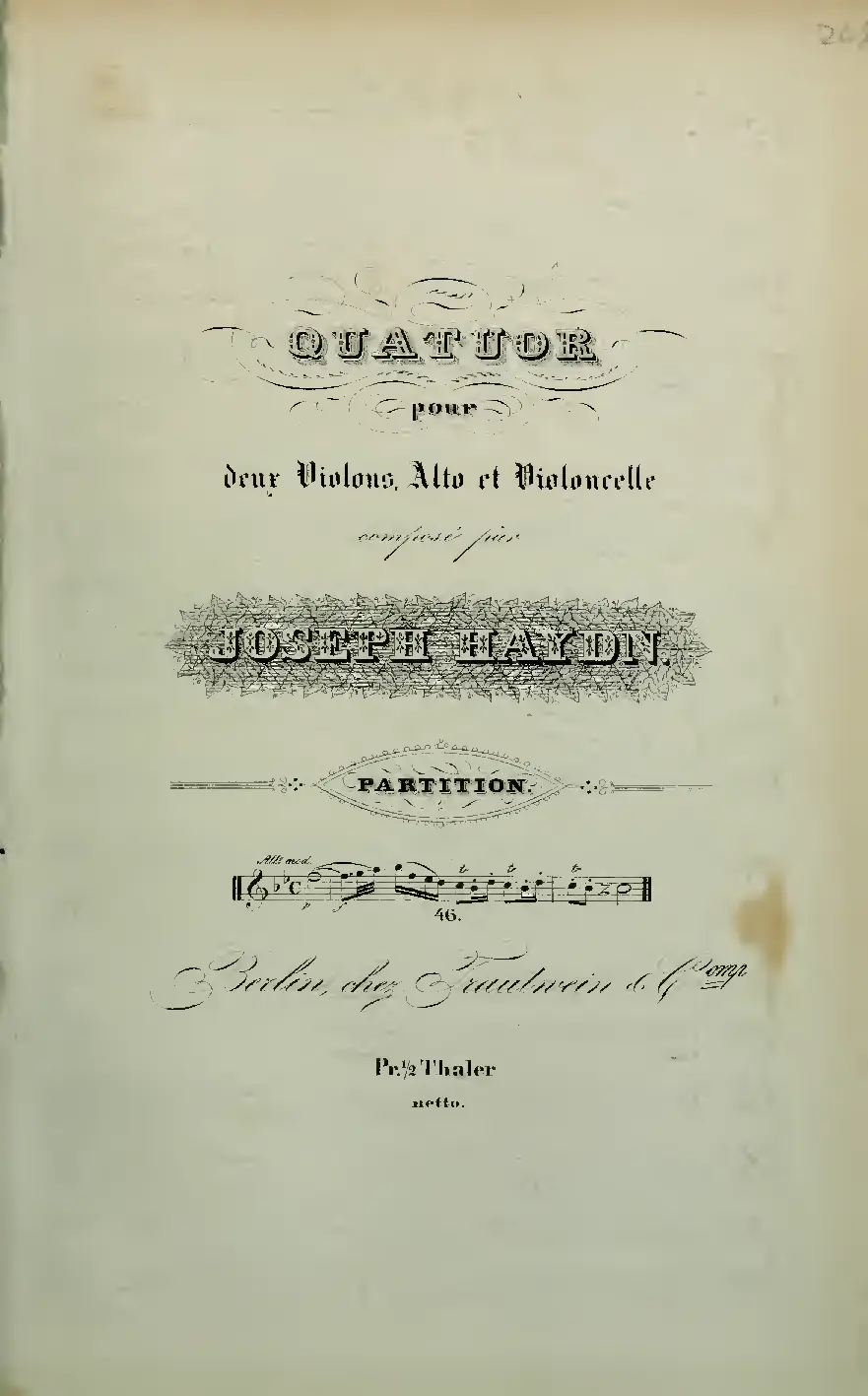 String Quartet in B-flat major - Page 1