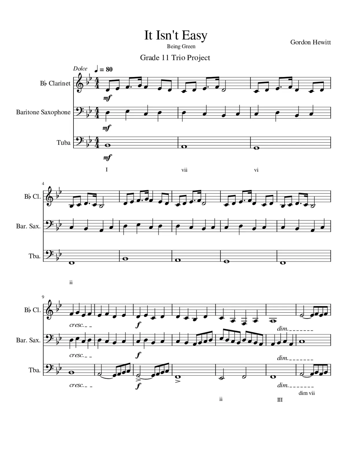 It Isn't Easy (Being Green) Concert Pitch - Page 1