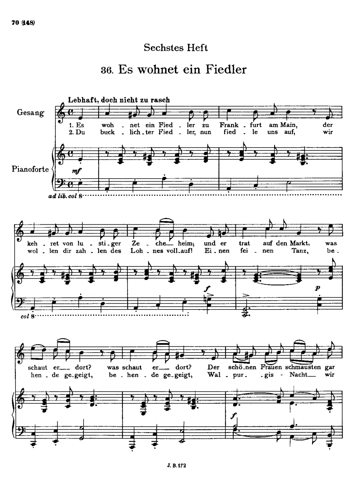 Der Fiedler, WoO 33, No. 36 - Page 1