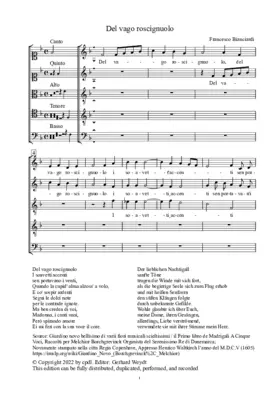 Del vago roscignuolo