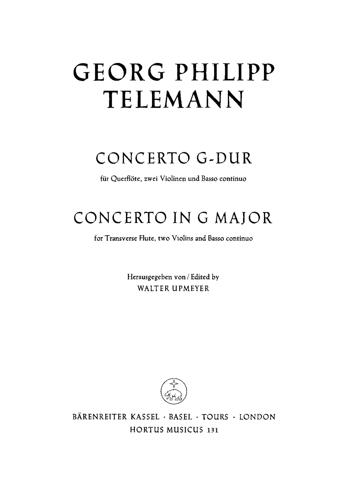 Concerto for Flute and 2 Violins in G major - Page 1
