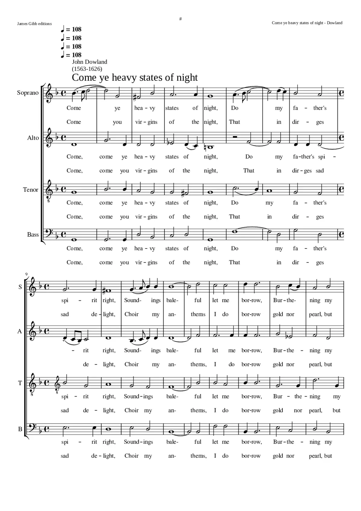 Come ye heauie states of night - Page 1