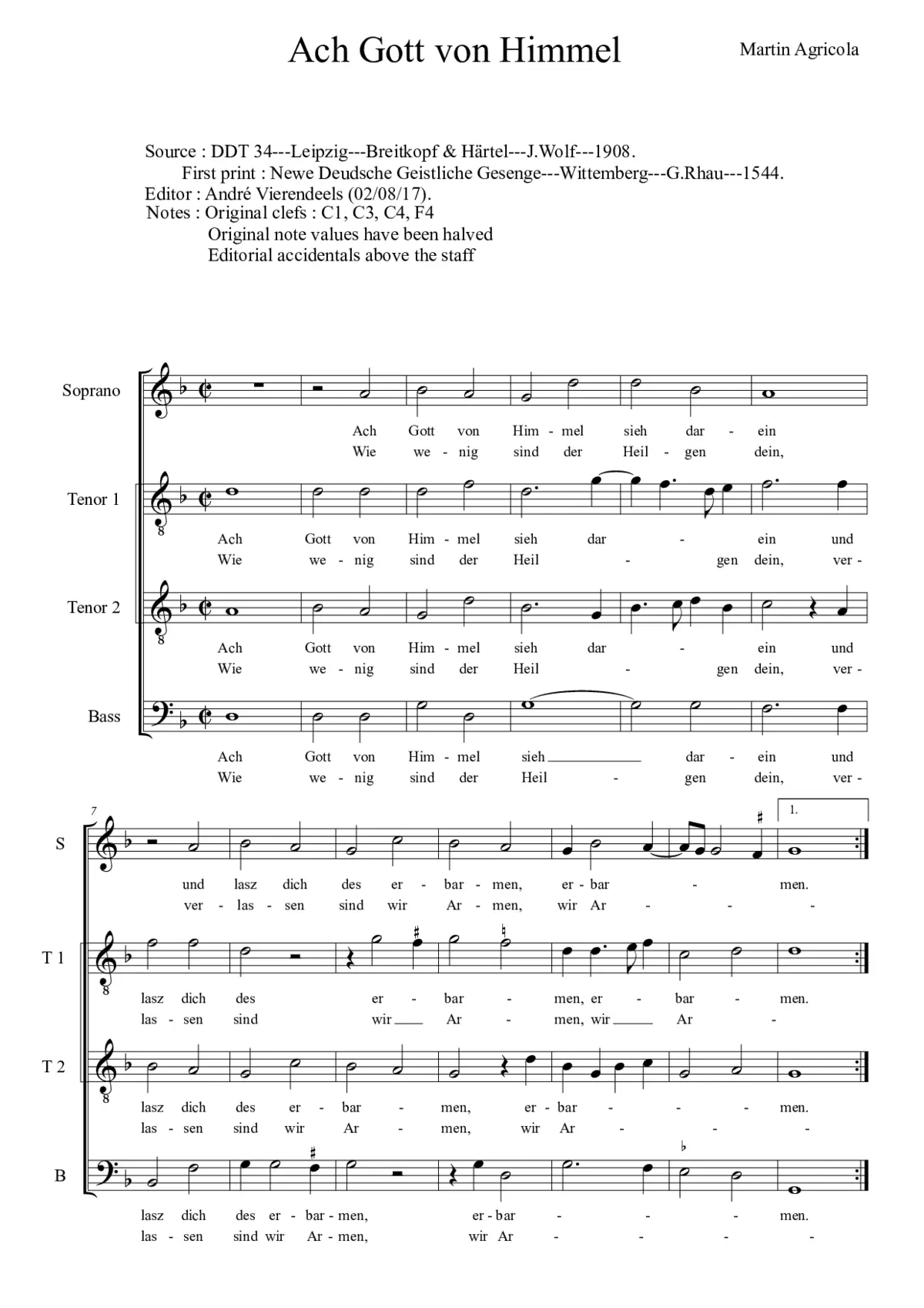 Ach Gott von Himmel sieh' darein - Page 1