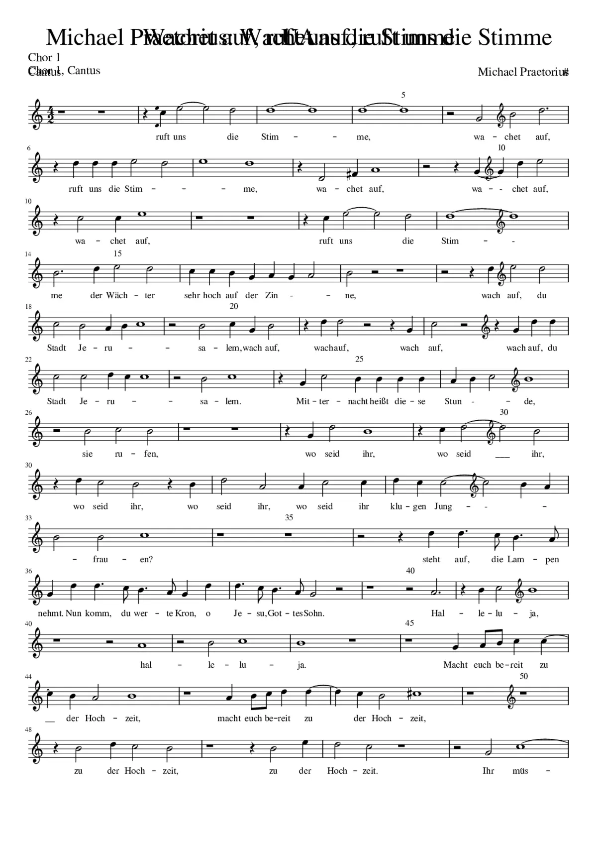 Wachet auf ruft uns die Stimme - Page 1