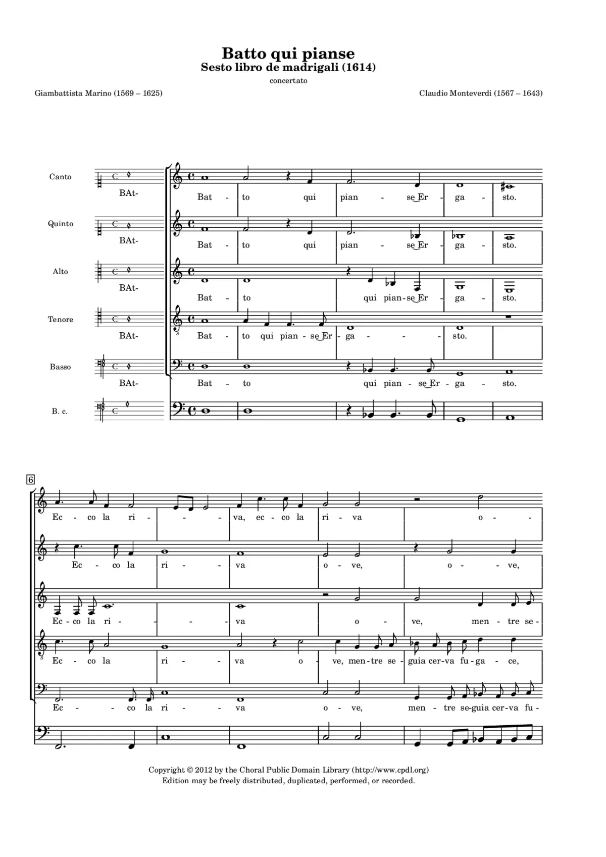 Batto, qui pianse Ergasto - Page 1