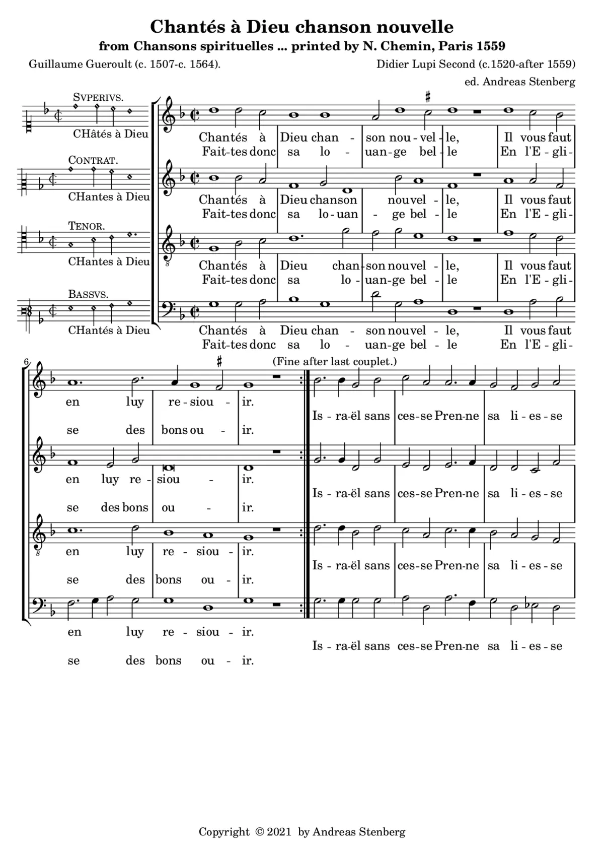Chantés à Dieu chanson nouvelle - Page 1