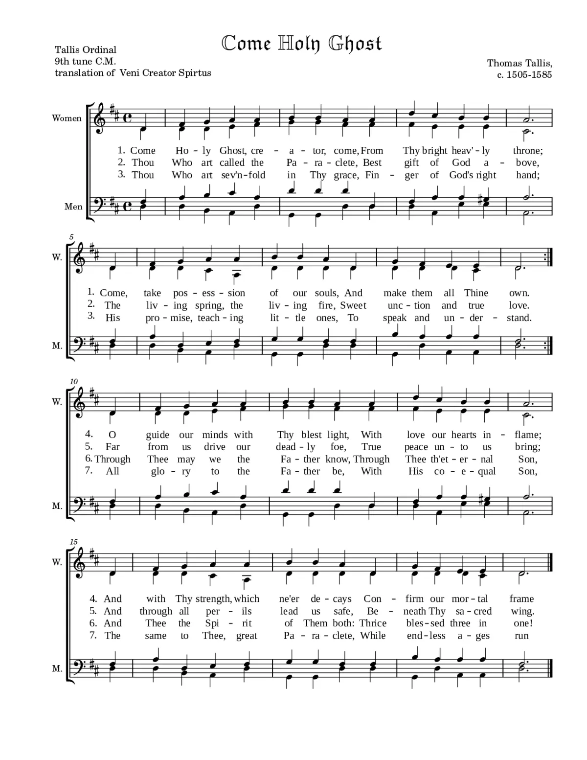 Come Holy Ghost, eternal God - Page 1