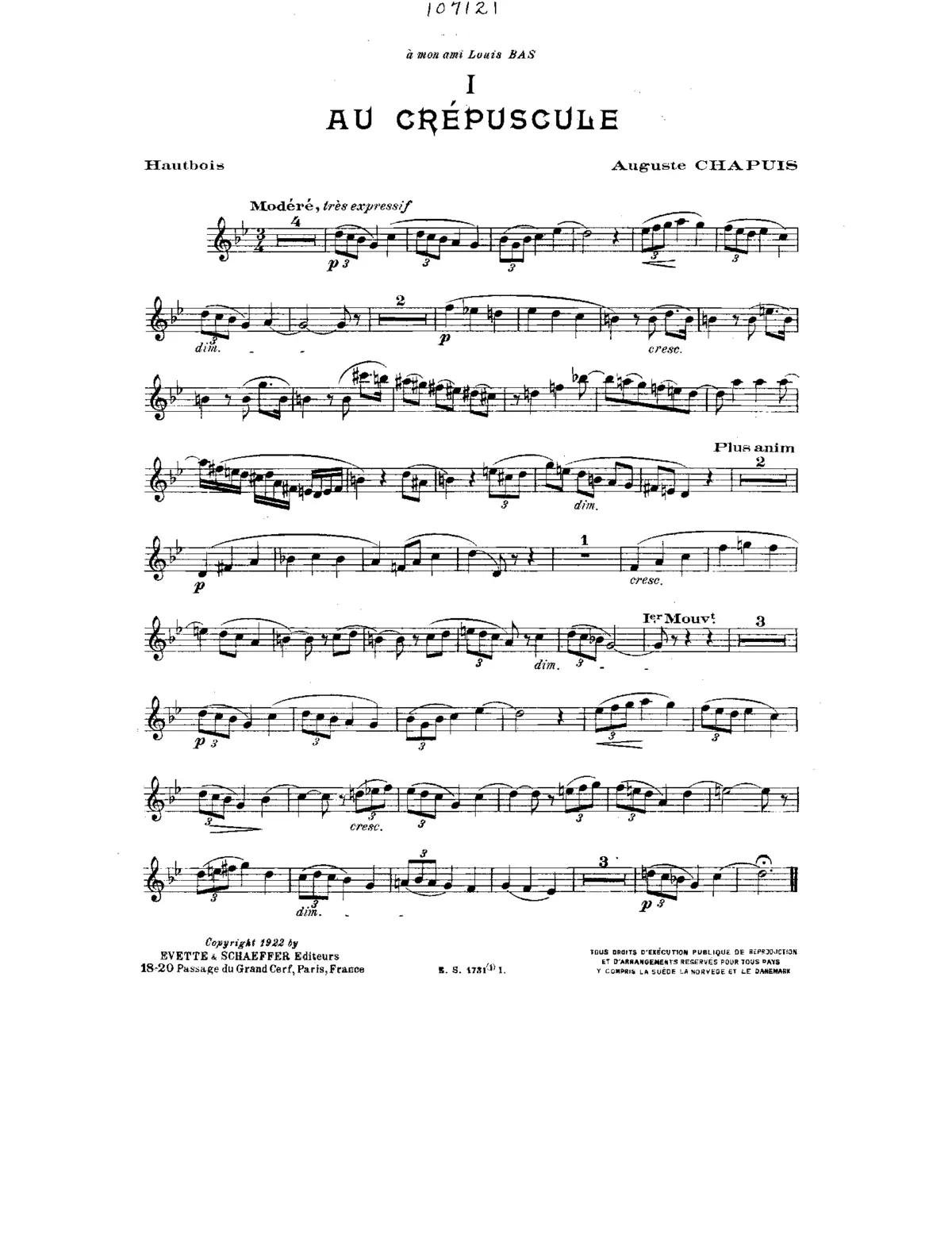 Deux pièces pour hautbois et piano - Page 1