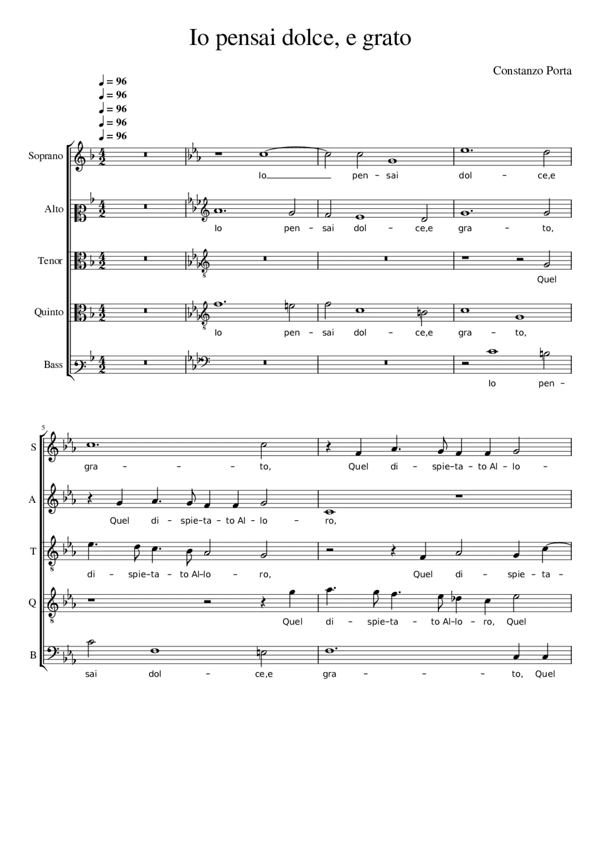 Io pensai dolce e grato - Page 1