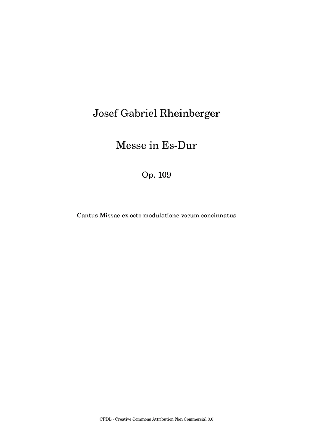 Mass in E flat, Op. 109 'Cantus Missæ' - Page 1