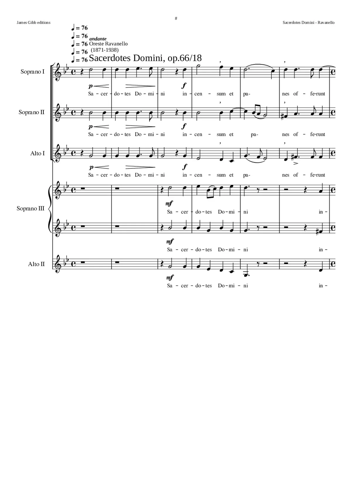 Sacerdotes Domini op.66/18 - Page 1