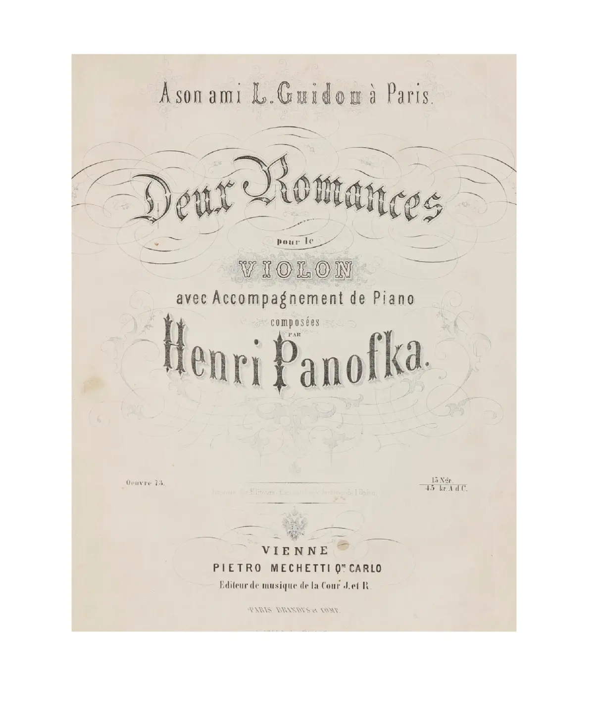 2 Romances pour le violon avec accompagnement de piano - Page 1