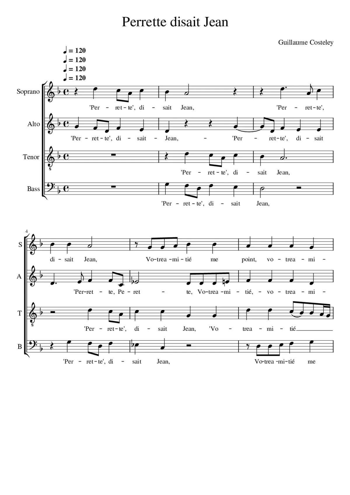 Perrette disait Jean - Page 1