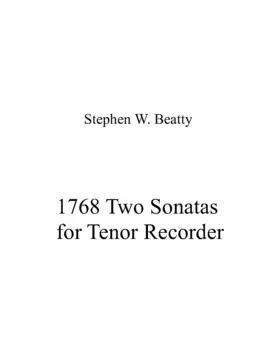 Two Sonatas for Tenor Recorder
