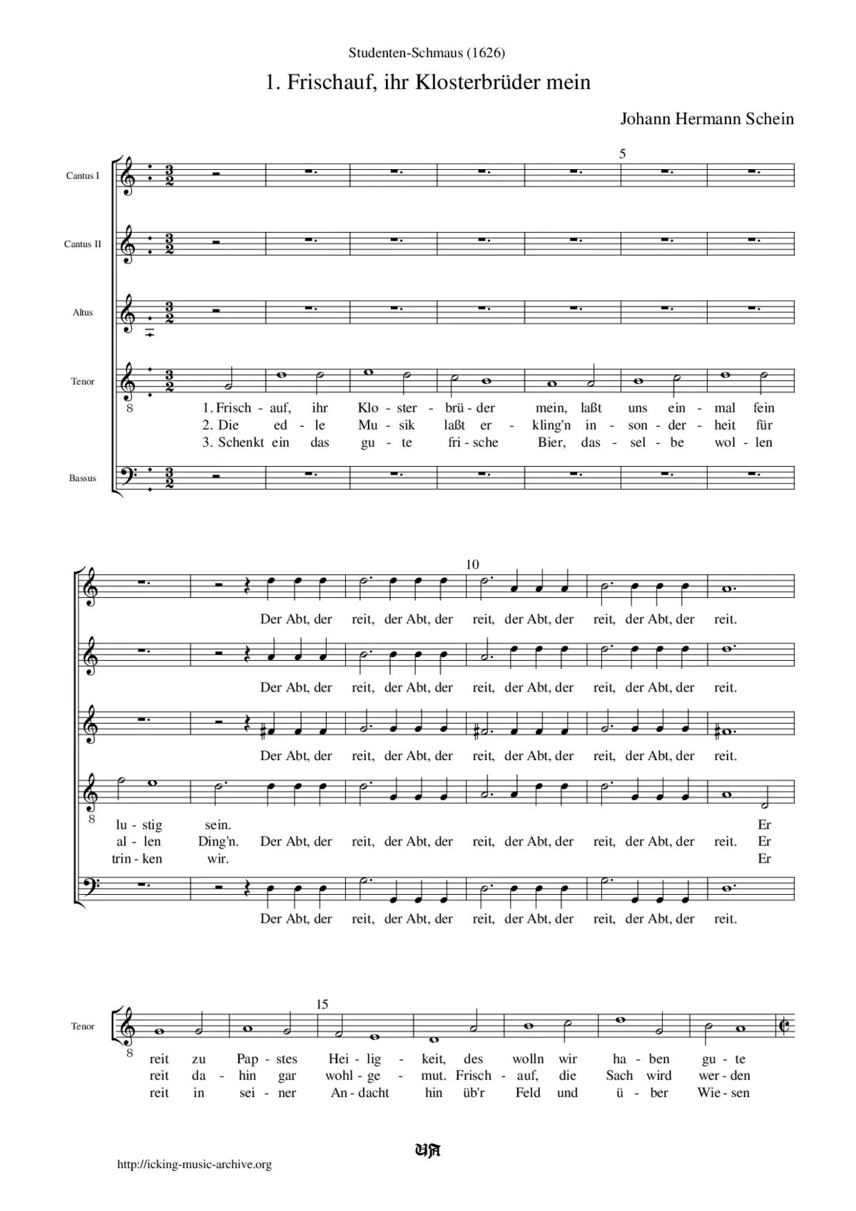 Frischauf, ihr Klosterbrüder mein - Page 1