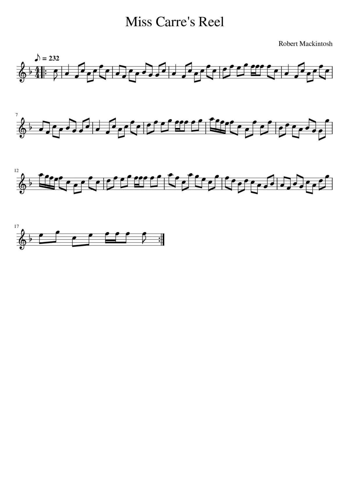 Miss Carre's Reel - Page 1