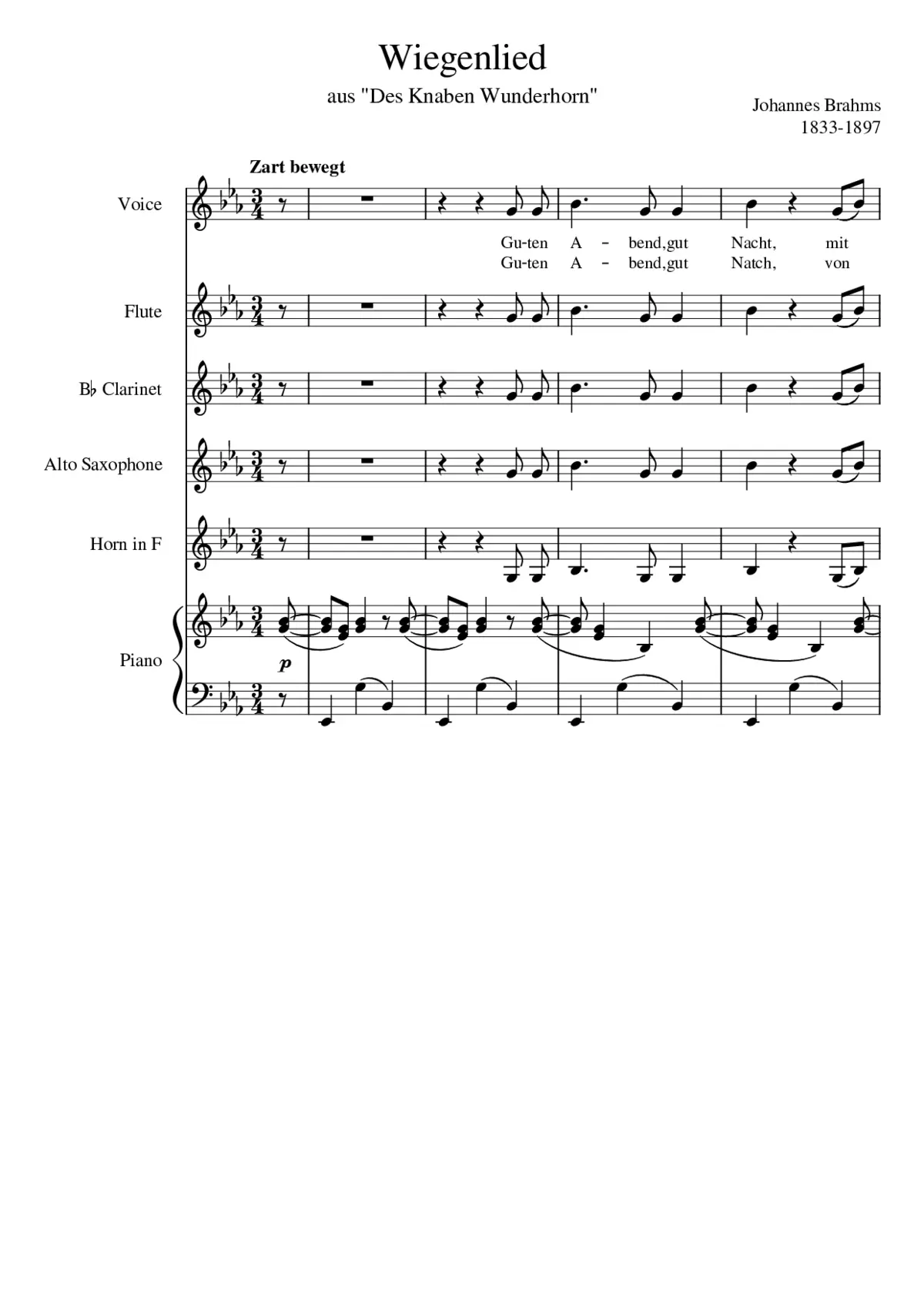 Brahms - Wiegenlied - Page 1