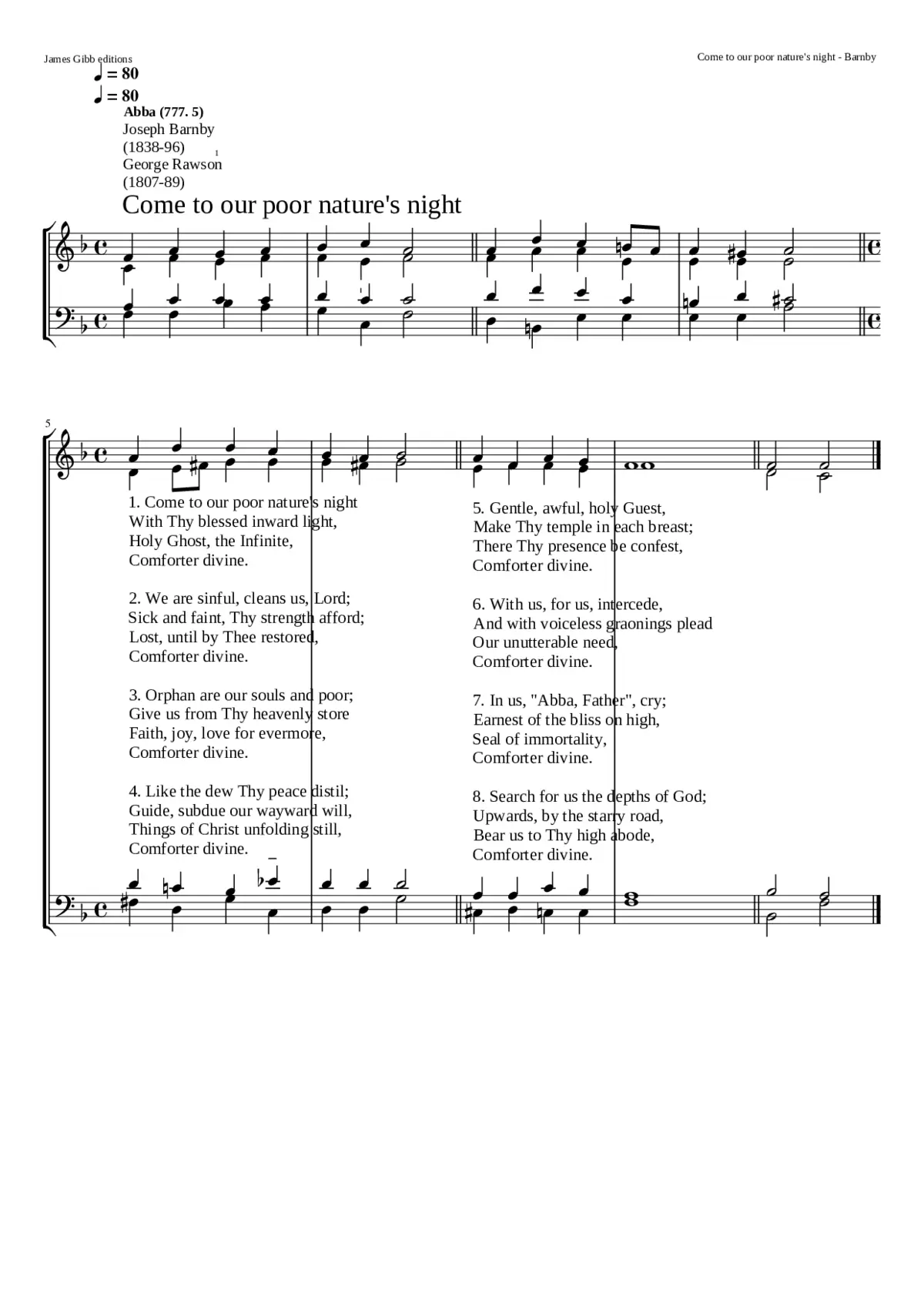 Come to our poor nature's night - Page 1