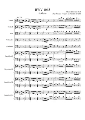 Concerto for 4 Harpsichords in A minor BWV 1065