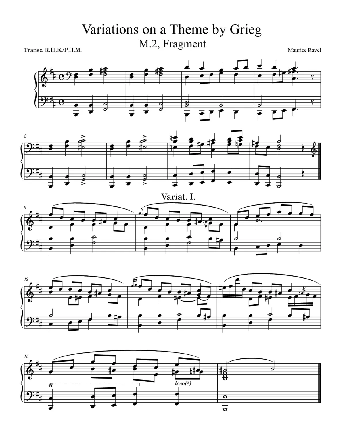 Variations on a Theme by Grieg - Page 1