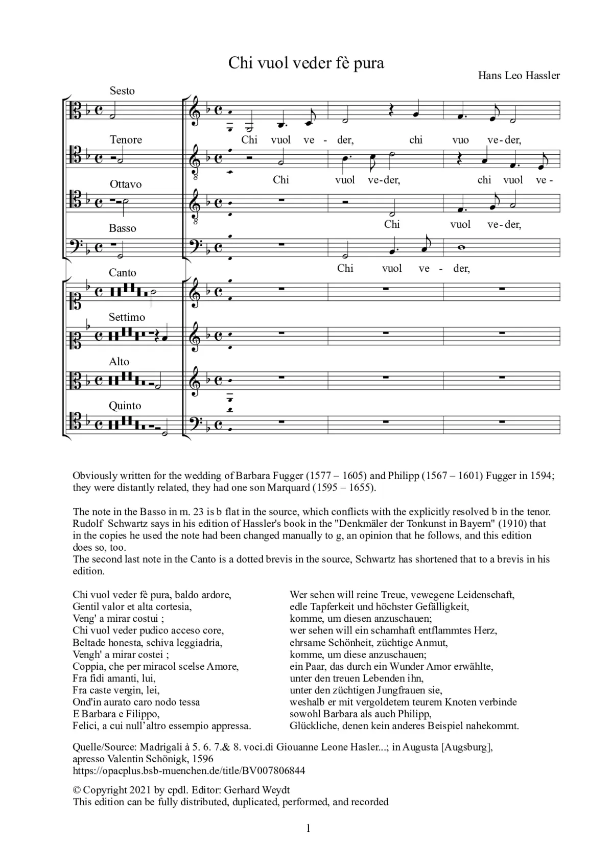 Chi vuol veder fè pura - Page 1