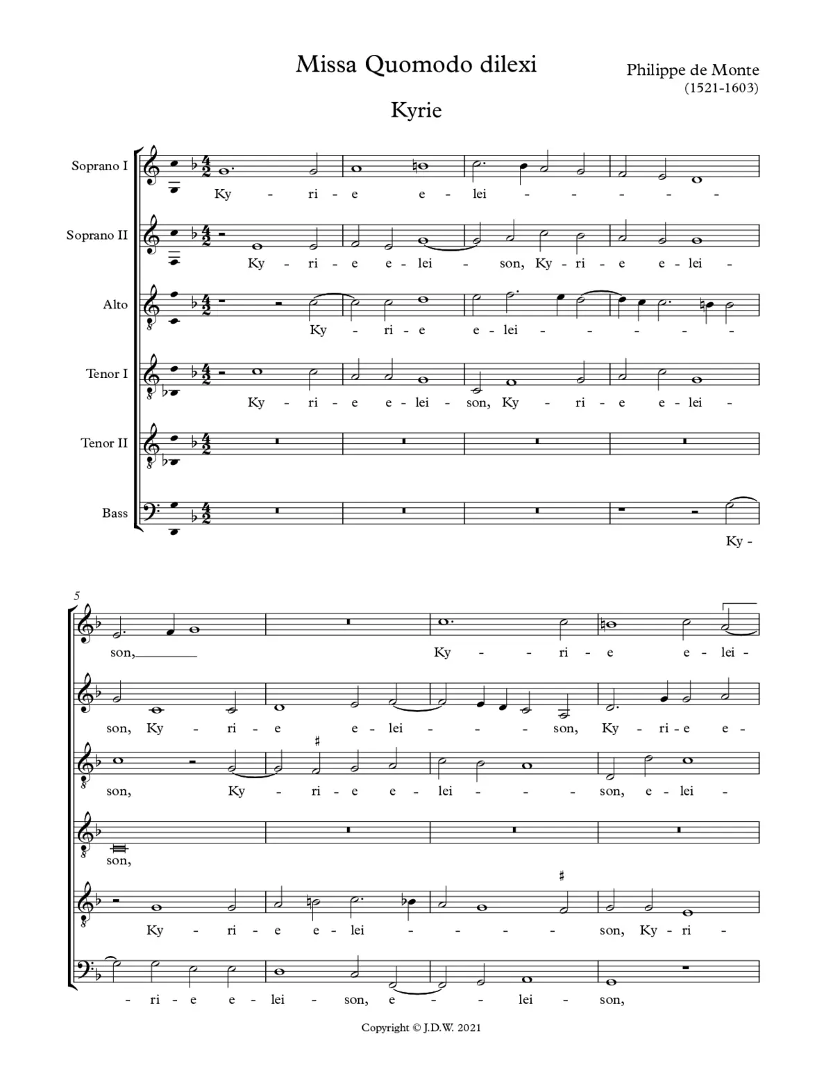 Missa Quomodo dilexi - Page 1