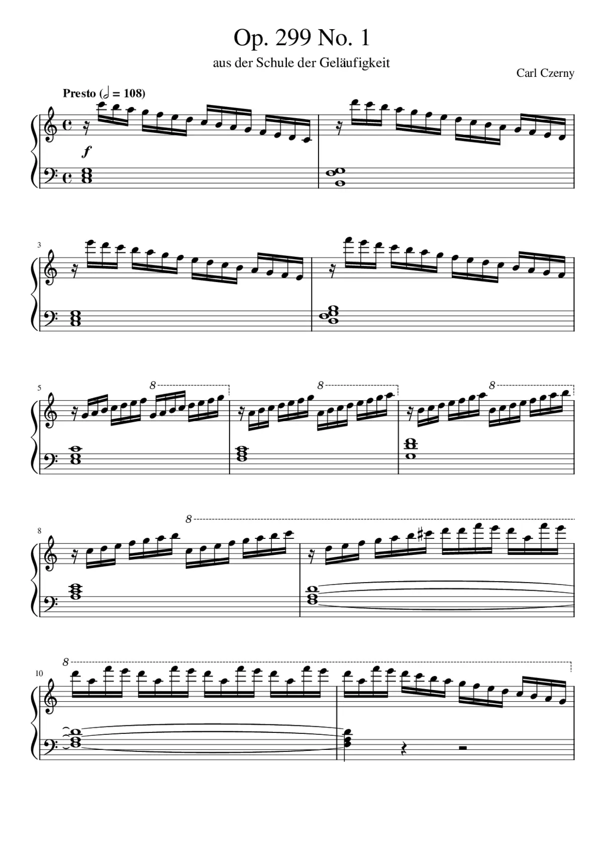 School of Velocity op.299 no.1 Czerny - Page 1