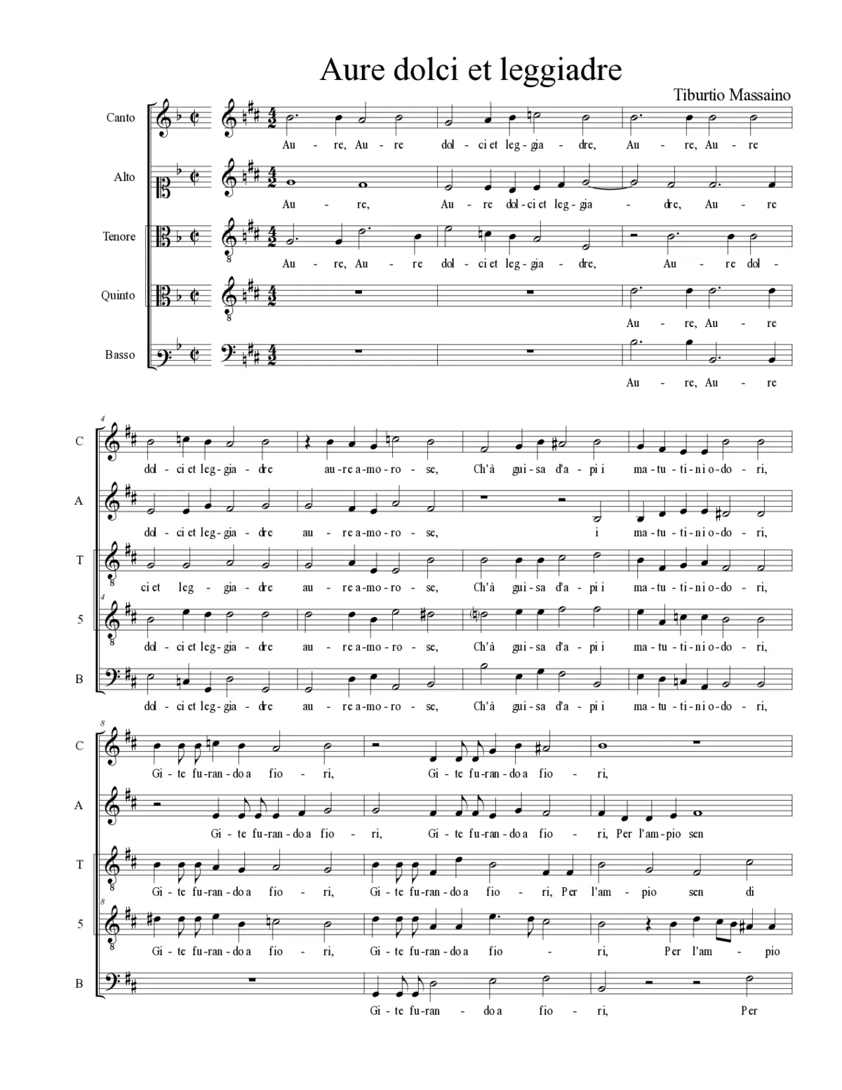 Aure dolci et leggiadre - Page 1