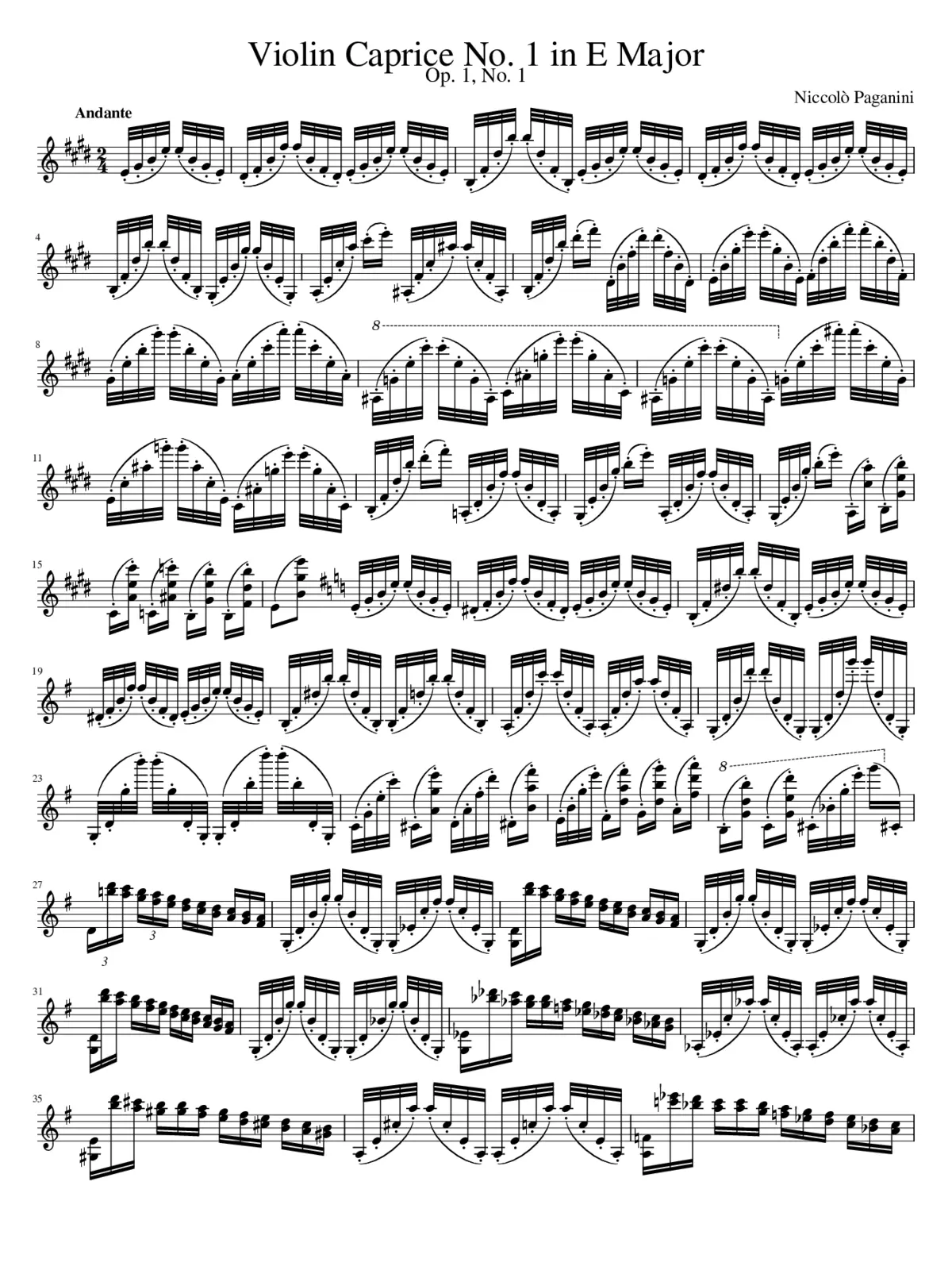 24 Caprices for Solo Violin Op.1 - Page 1