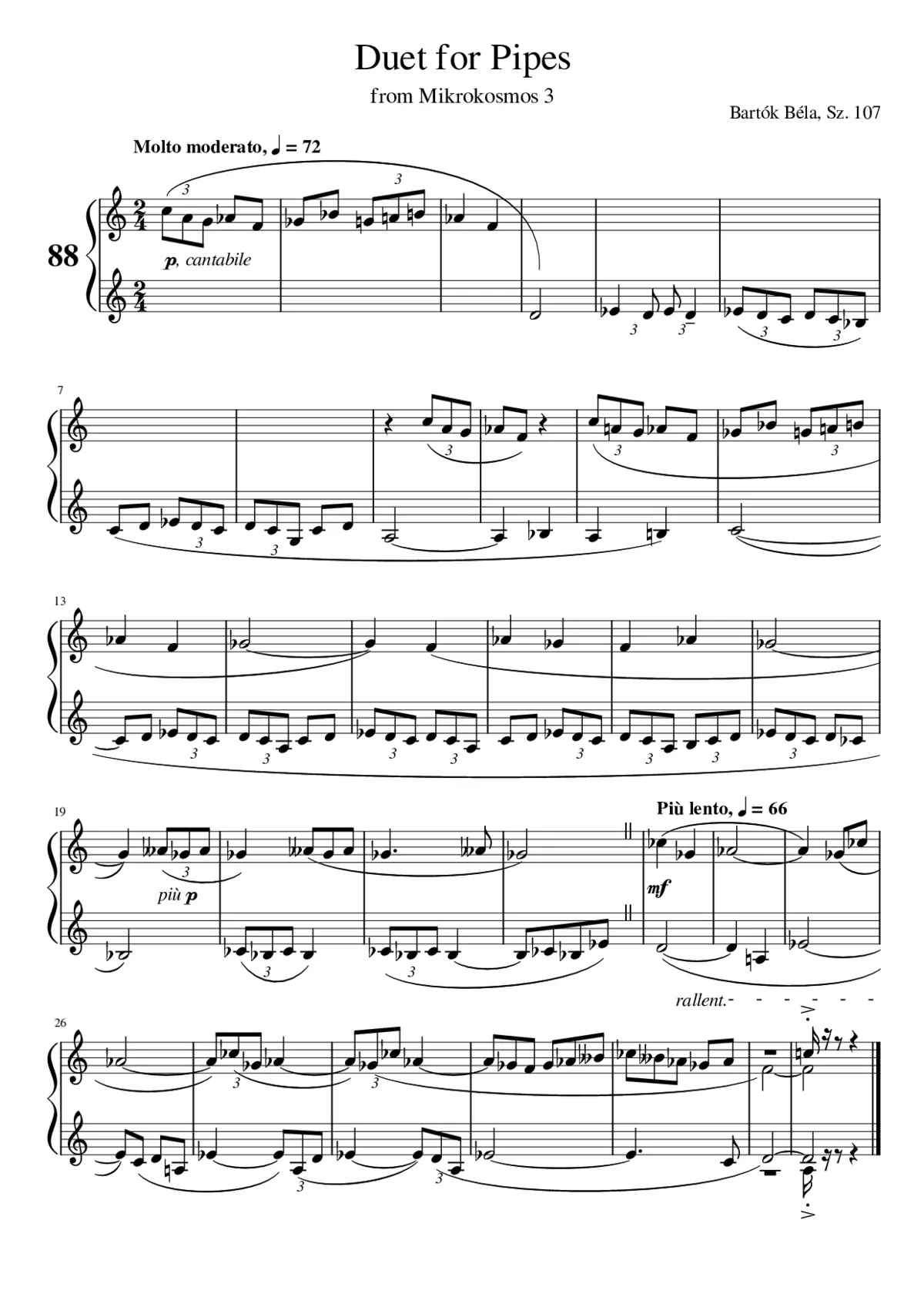 Mikrokosmos Sz.107 - Page 1