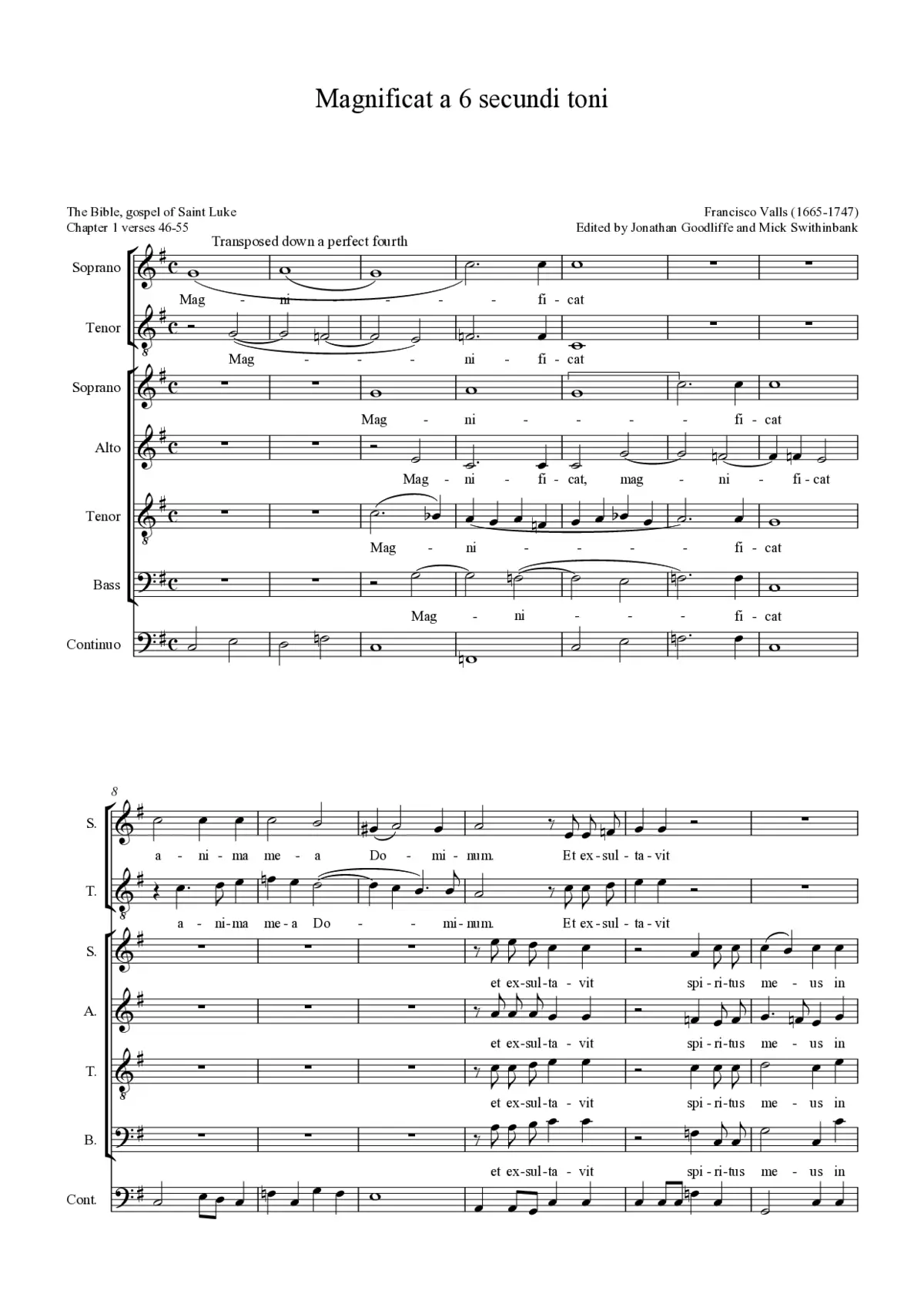 Magnificat a 6 secundi toni - Page 1