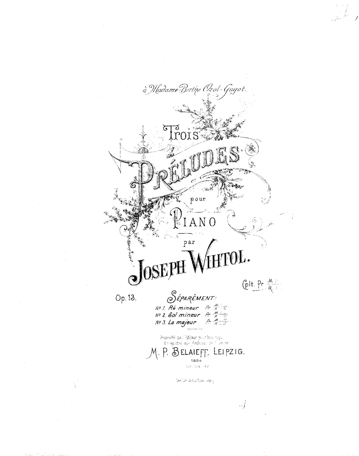 3 Preludes, Op.13 - Page 1