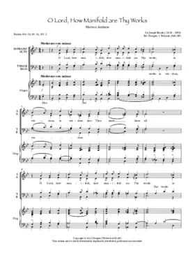 O Lord, how manifold are Thy works