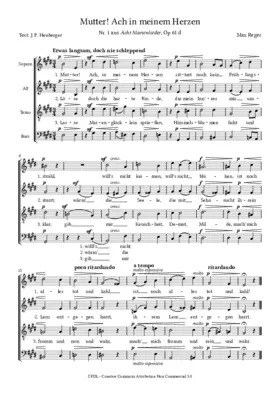 Mutter! Ach in meinem Herzen, Op. 61d,1