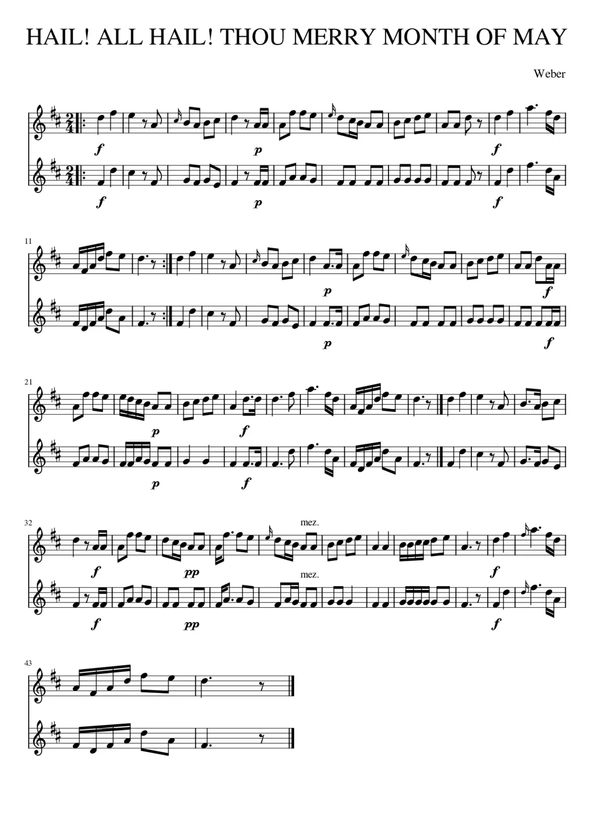 HAIL! ALL HAIL! THOU MERRY MONTH OF MAY - Page 1