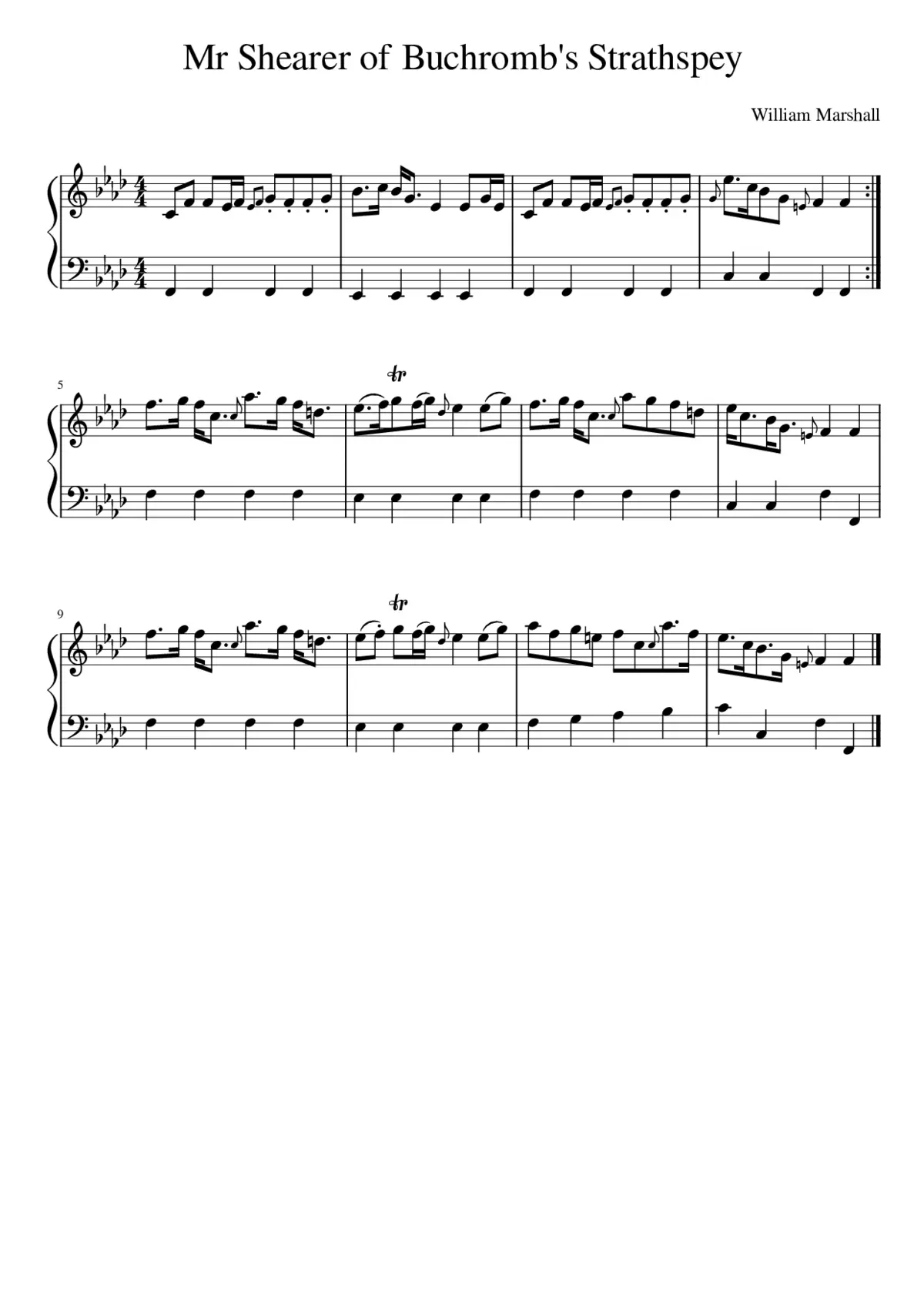 Mr Shearer of Buchromb's Strathspey - Page 1